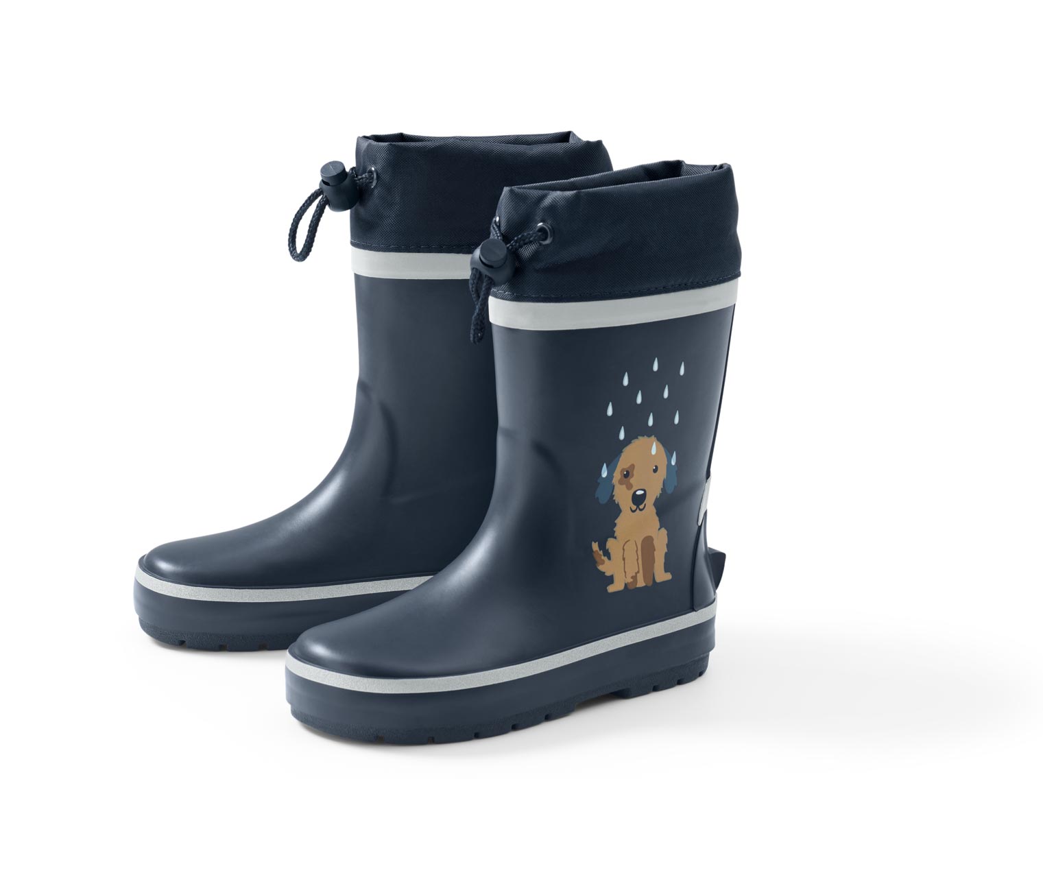 Gummistiefel, blau Hund