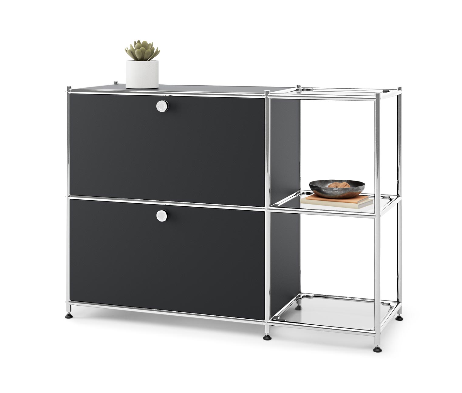 Sideboard Metall »CN3« mit 2 Klappenfächern, schwarz