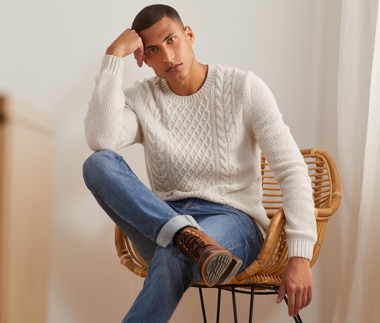 Strickpullover, creme