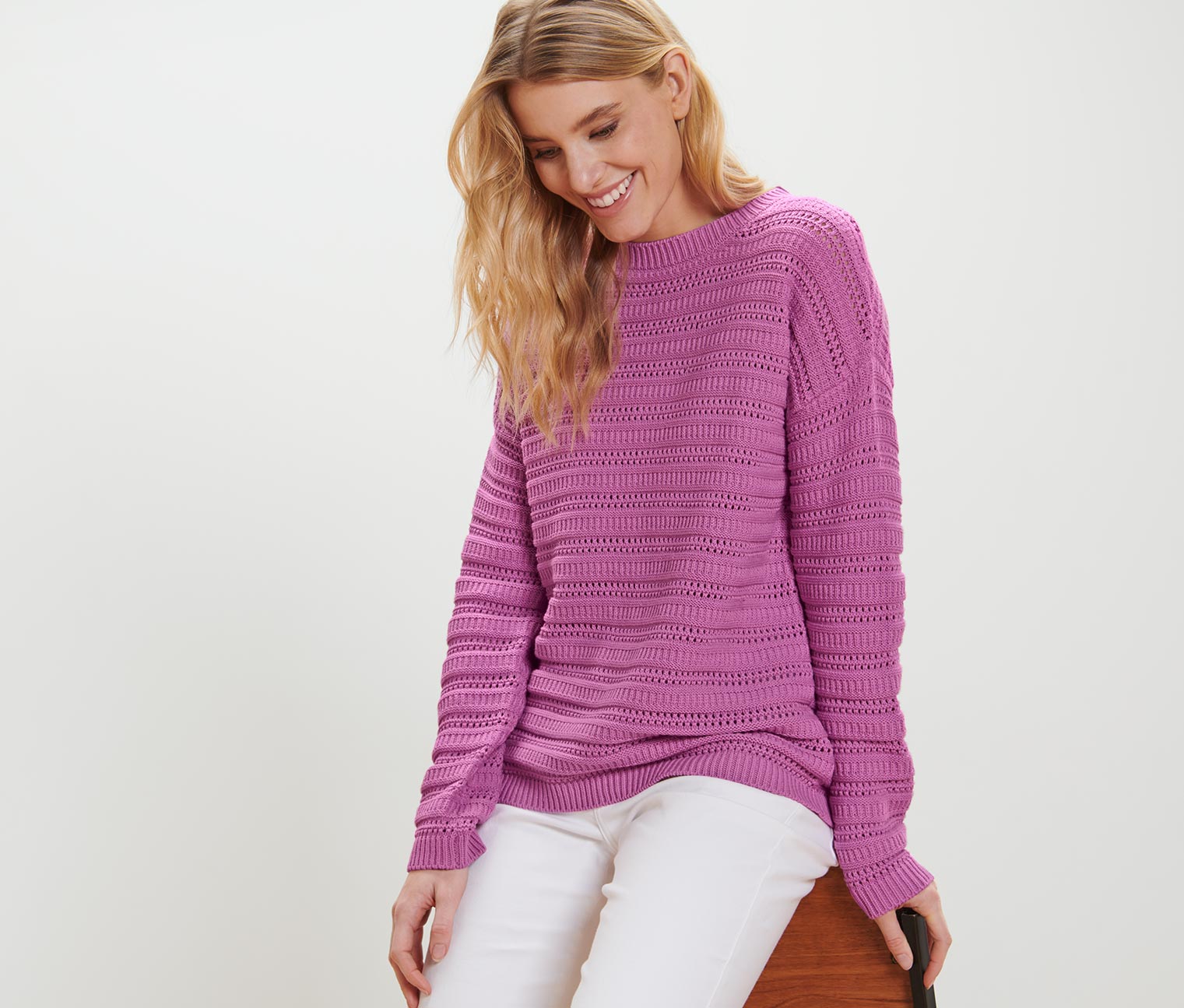 Pullover mit Ajour-Muster