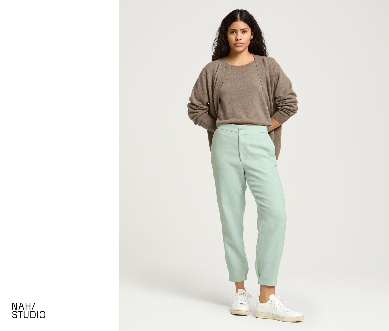 NAH/STUDIO Hose | Baumwoll-Leinen-Mix, Caribbean Blue