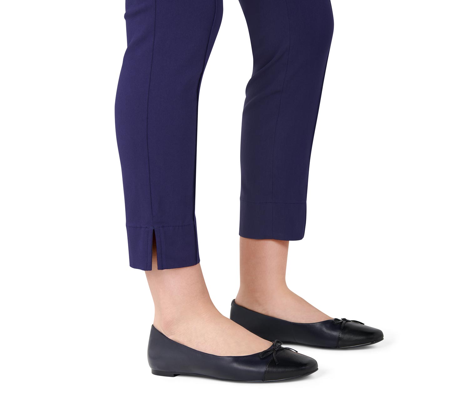 Leder-Ballerinas, navy