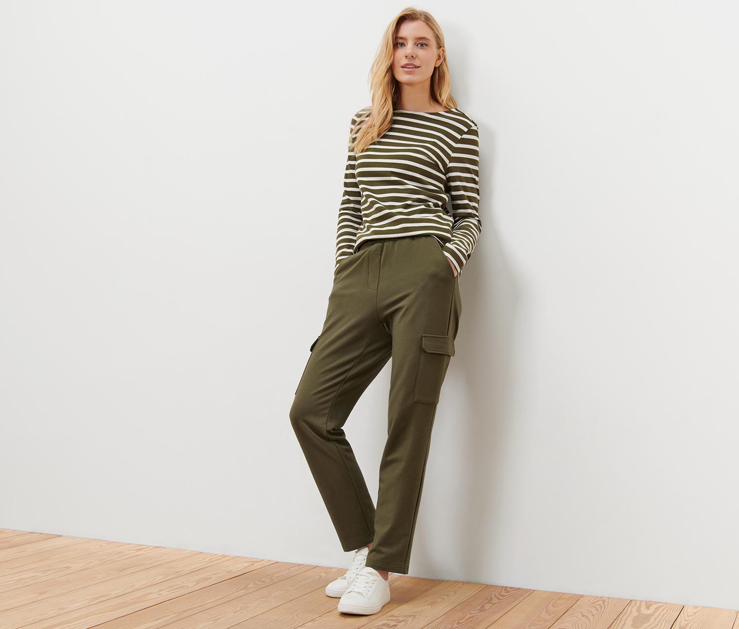 Joggpants mit Cargo-Taschen, khaki