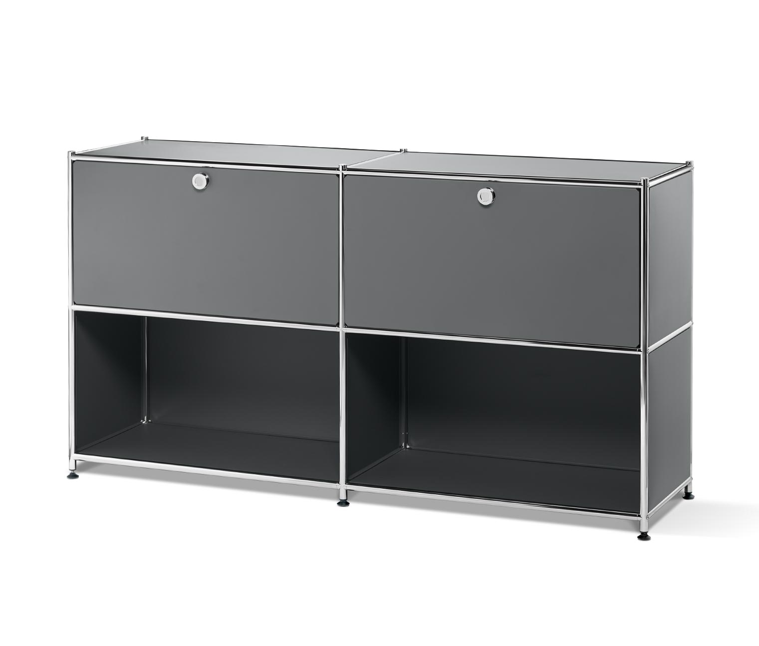 Sideboard Metall »CN3« mit versetzbaren Klappenfächern, grau