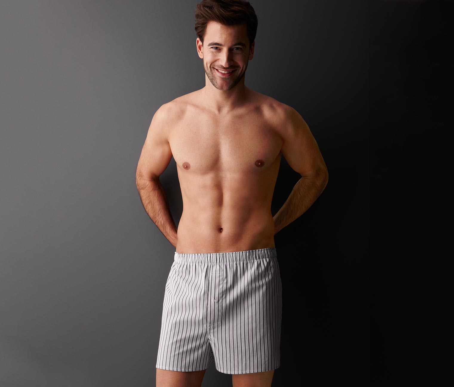 2 Webboxershorts, grau