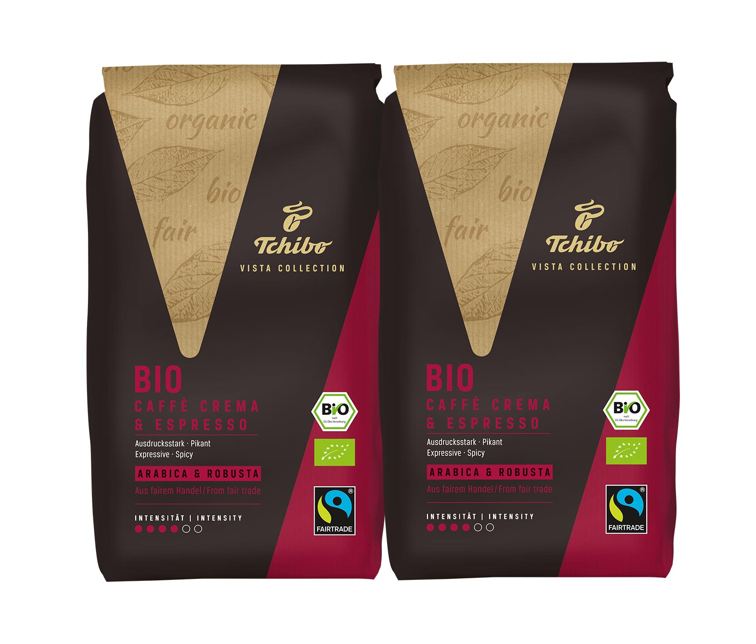 Tchibo Vista Collection - Bio Caffè Crema & Espresso 2x 1 kg - Ganze Bohne