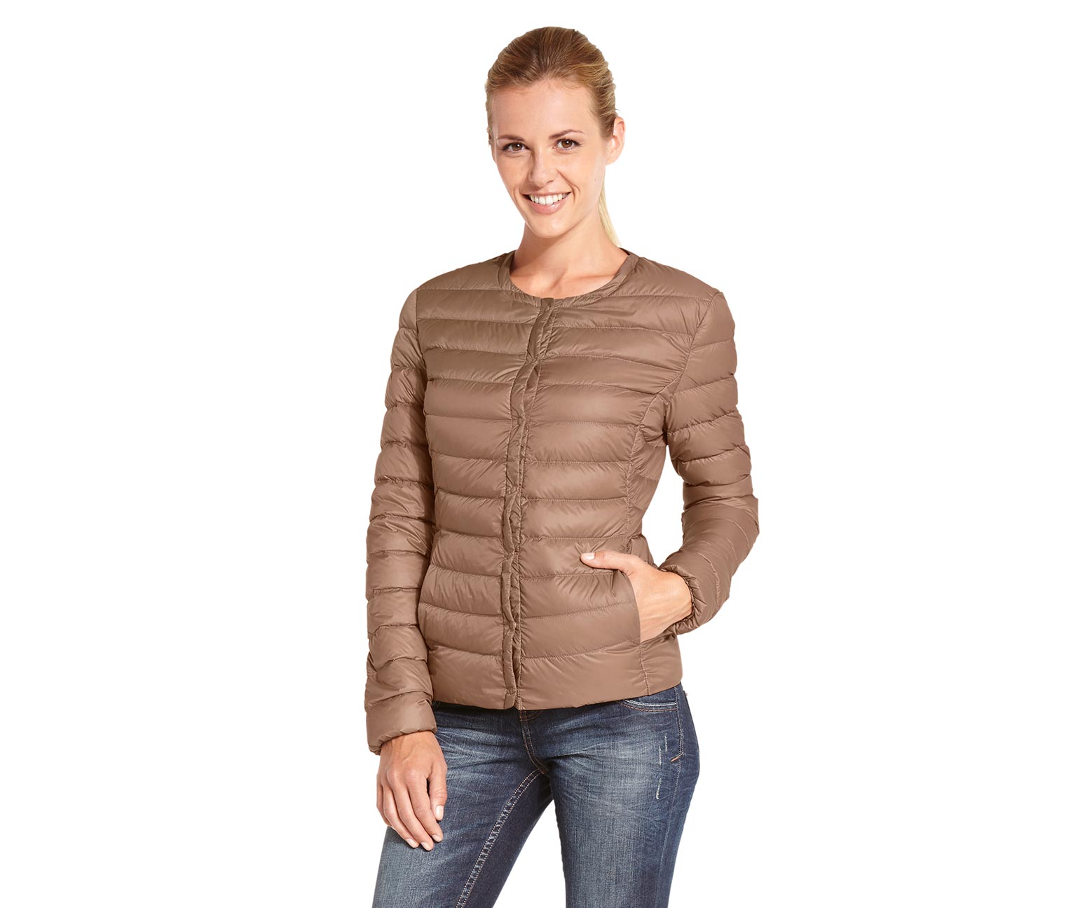 Daunen-Steppjacke, beige