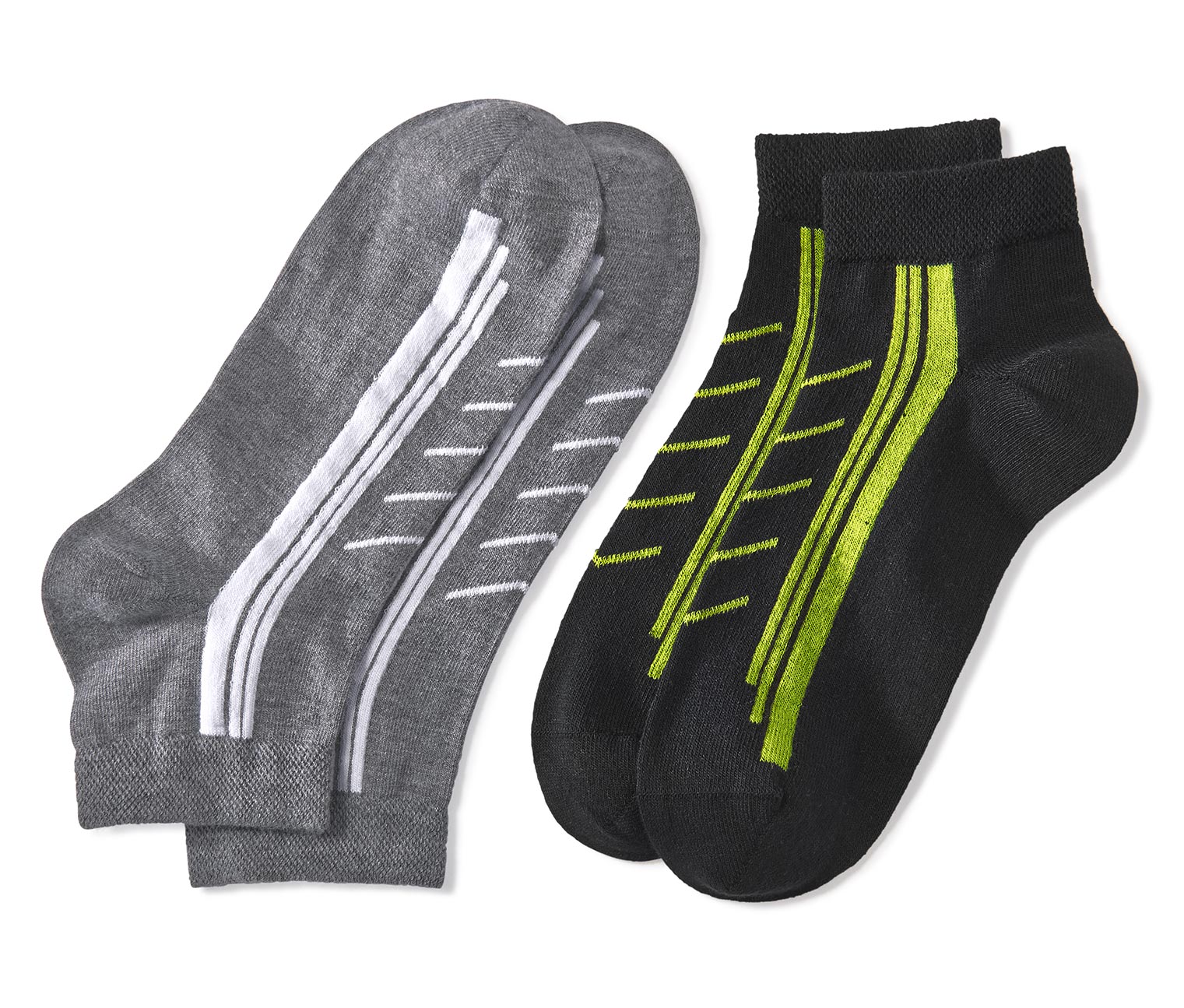 2 Paar High-Performance-Laufsocken, grau meliert und schwarz