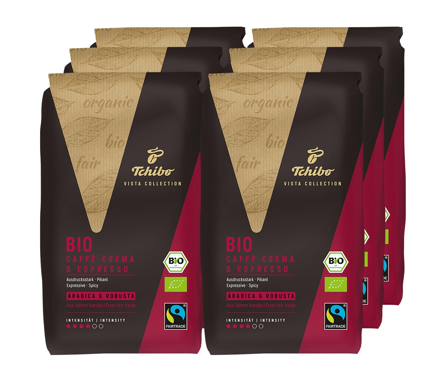 Tchibo Vista Collection - Bio Caffè Crema & Espresso 6x 1kg - Ganze Bohne