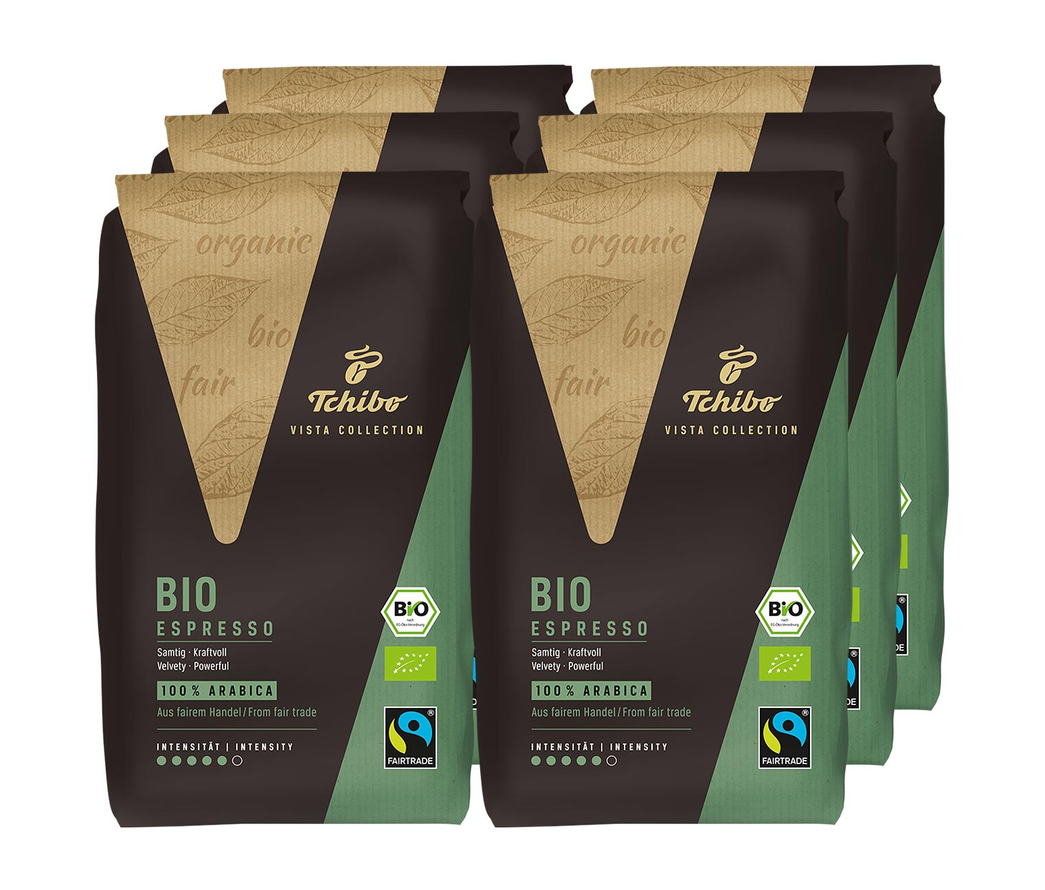 Tchibo Vista Collection - Bio Espresso - 6x 1 kg - Ganze Bohne