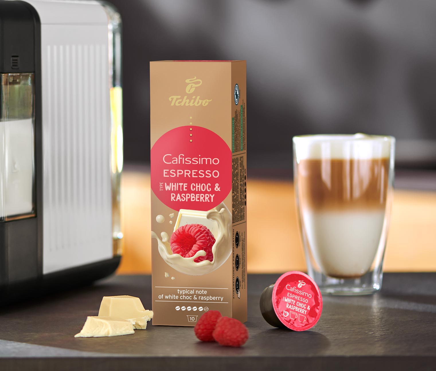 Cafissimo Flavoured Espresso – White Choc & Raspberry – 80 Kapseln