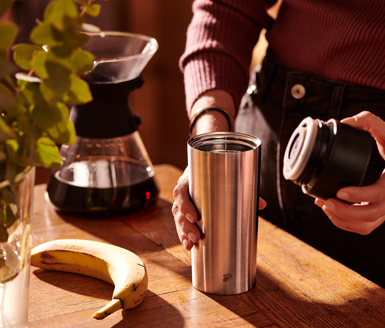 Coffee-to-go-Becher, Edelstahl