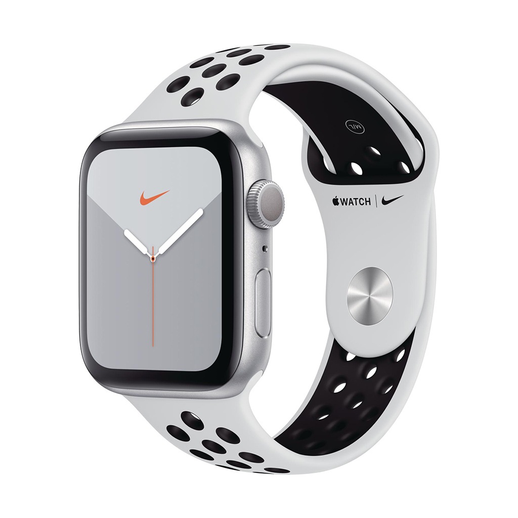 Apple Smartwatch »Serie Nike 5, GPS, 44 mm Aluminium-Gehäuse mit Nike-Sportarmband«, (Watch OS MX3V2FD/A)