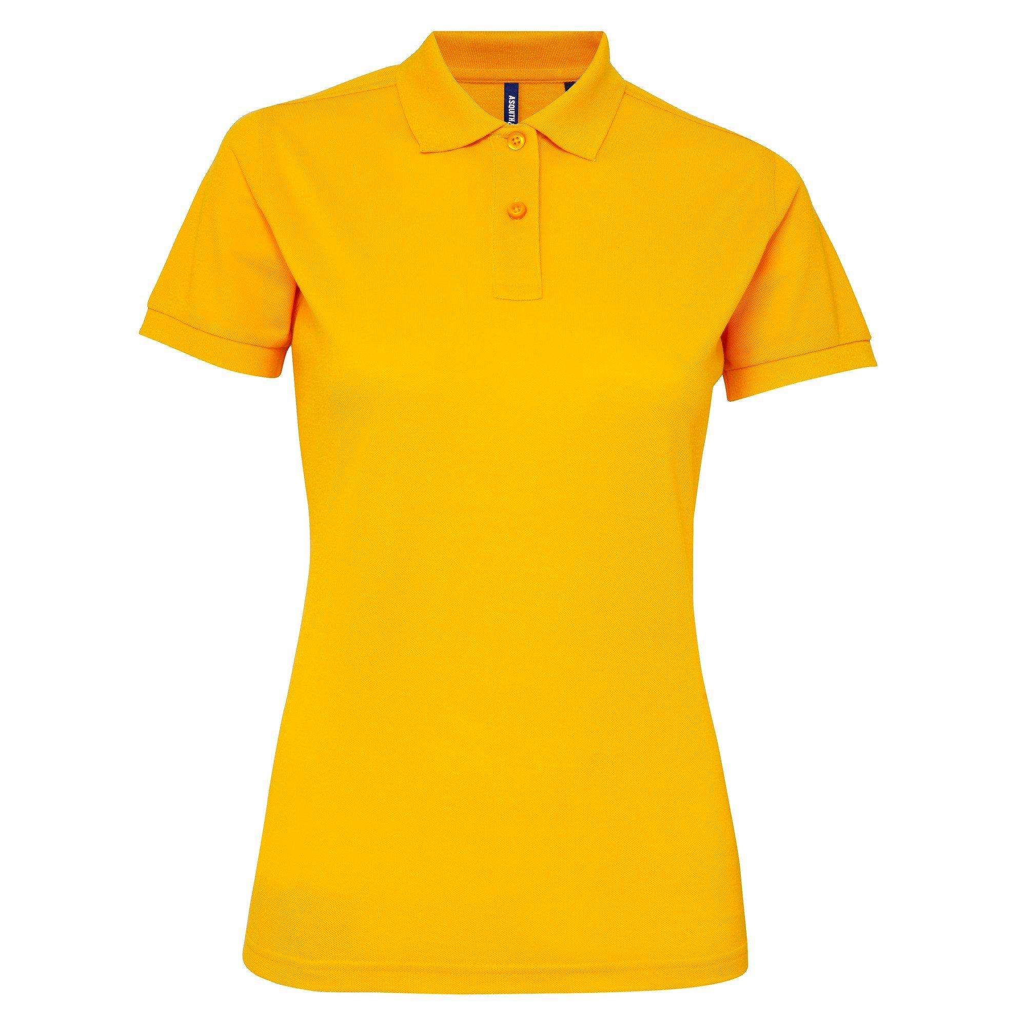 Kurzarm Performance Blend Polo Shirt Damen Gelb Bunt XS