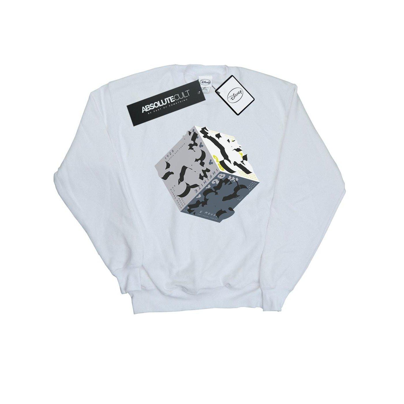 Mickey Mouse Cube Sweatshirt Damen Weiss XL