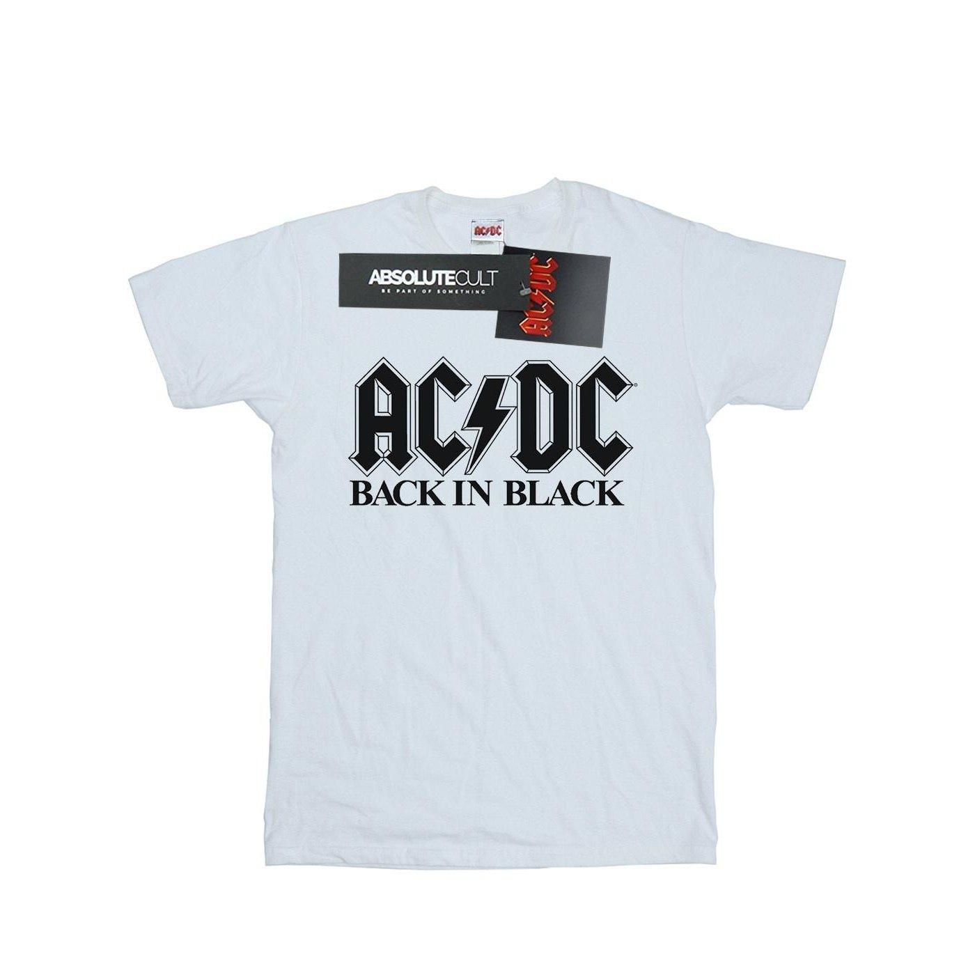 Acdc Back In Black Logo Tshirt Damen Weiss 3XL