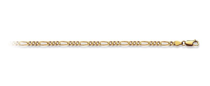 Armband Figaro Gelbgold 750, 3.6mm, 19cm Damen Gelbgold 19cm