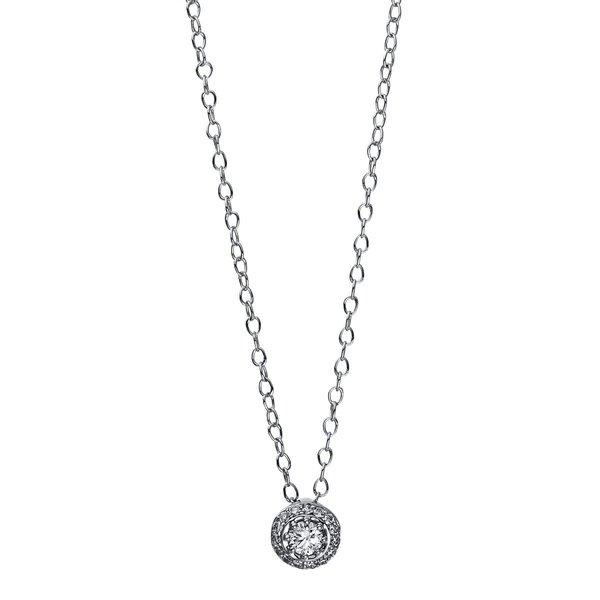 Collier 750/18k Weissgold Diamant 0.13ct. Unisex Silber 45cm