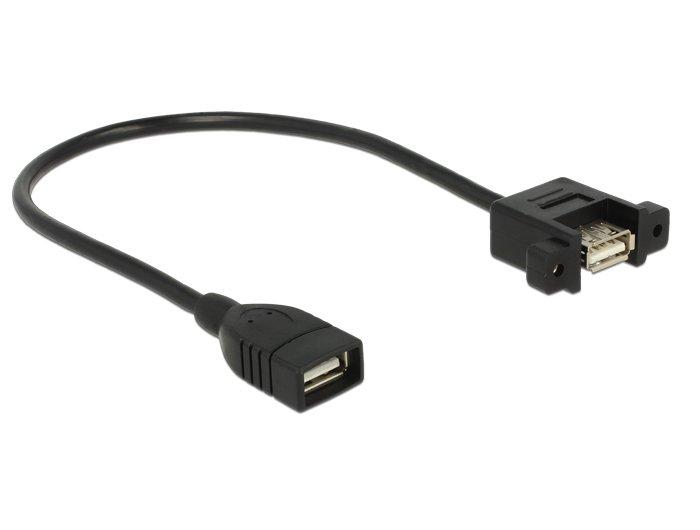 0.25m 2xUSB2.0-A USB Kabel 0,25 m USB 2.0 USB A Schwarz