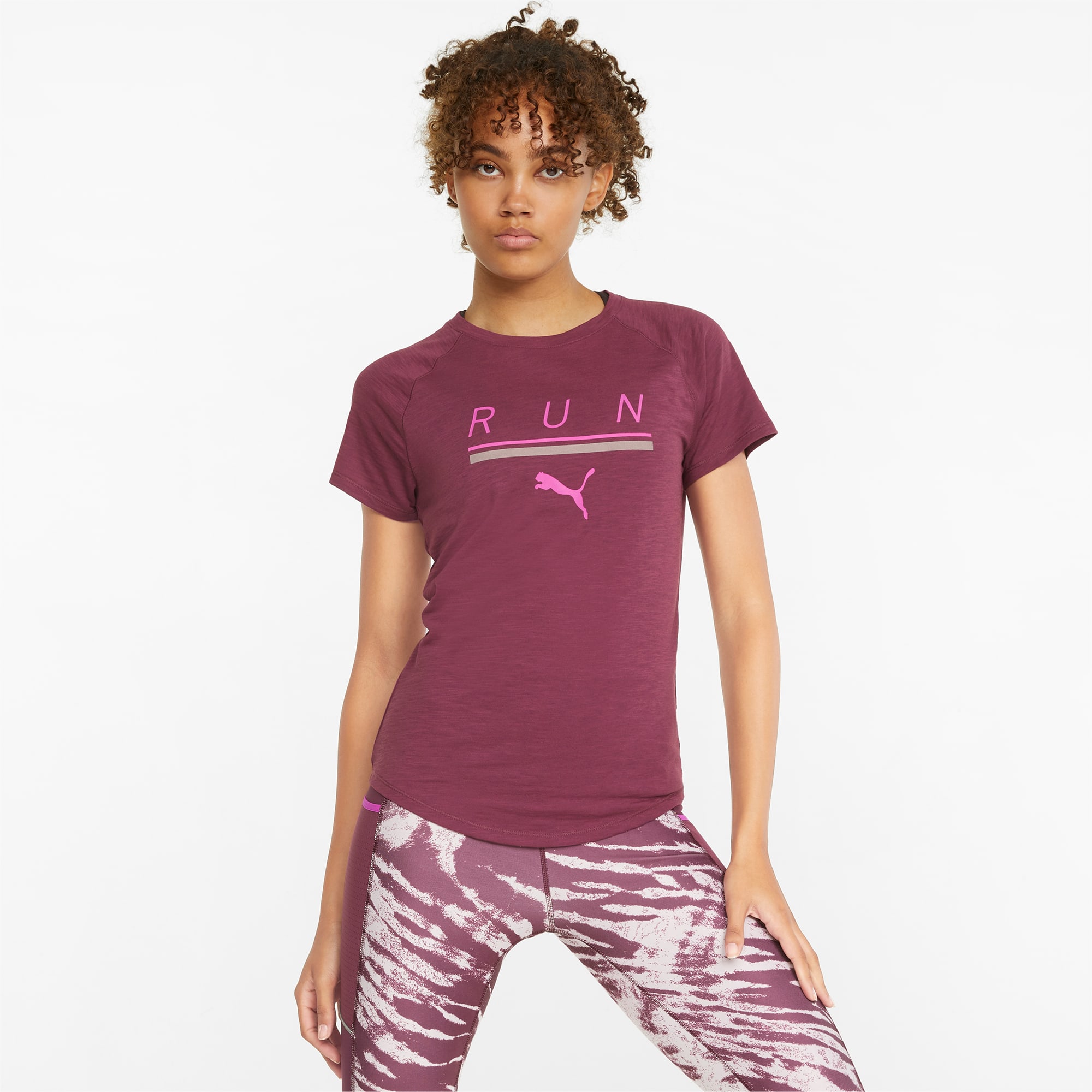 PUMA 5K Logo Kurzärmliges Damen Lauf-T-Shirt | Mit Aucun | Lila | Größe: M