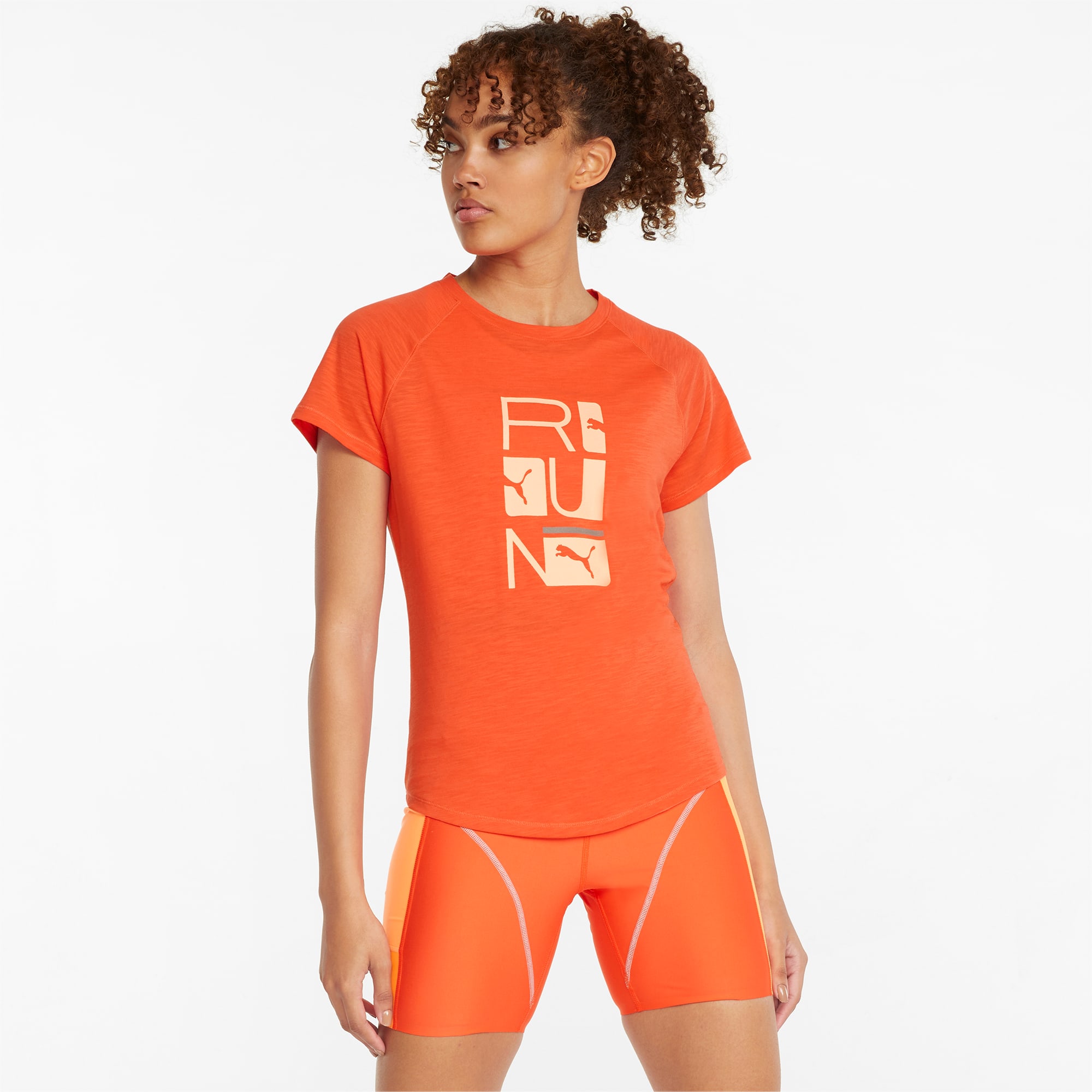 PUMA 5K Logo Kurzärmliges Damen Lauf-T-Shirt | Mit Aucun | Mehrfarbig | Größe: L