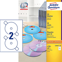 AVERY ZWECKFORM CD/DVD Etiketten univ. 117mm L7676-100 weiss 200Stk./100Bl.