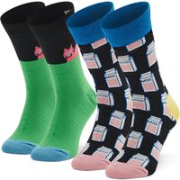 2er-Set hohe Kindersocken Happy Socks KCAT02-9300 Bunt