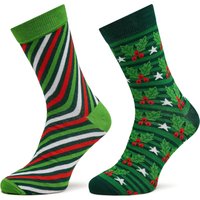 2er-Set hohe Herrensocken Rainbow Socks Xmas Socks Balls Adults Gifts Pak 2 Grün