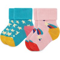 2er-Set hohe Kindersocken Happy Socks KSST45-6300 Bunt