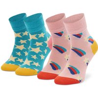 2er-Set hohe Kindersocken Happy Socks KSST19-6000 Bunt