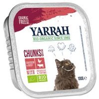 14 + 4 gratis! 18 x 100 g Yarrah Bio Pate / Chunks - Bio Chunks: Bio Huhn & Bio Rind mit Bio Petersilie & Bio Thymian