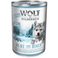 10 + 2 gratis! 12 x 400 g Wolf of Wilderness - Junior Blue River - Huhn & Lachs