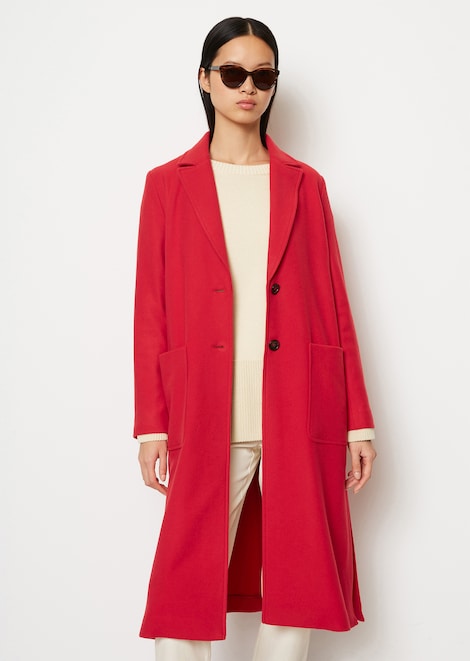 Blazer-Wollmantel fitted shiny red
