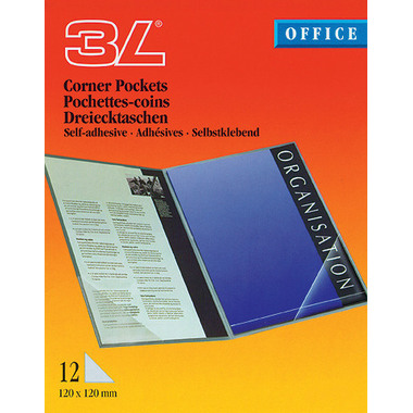 3L Dreieck Corner-Pockets 10x10cm 10011 transp. 12 Stück
