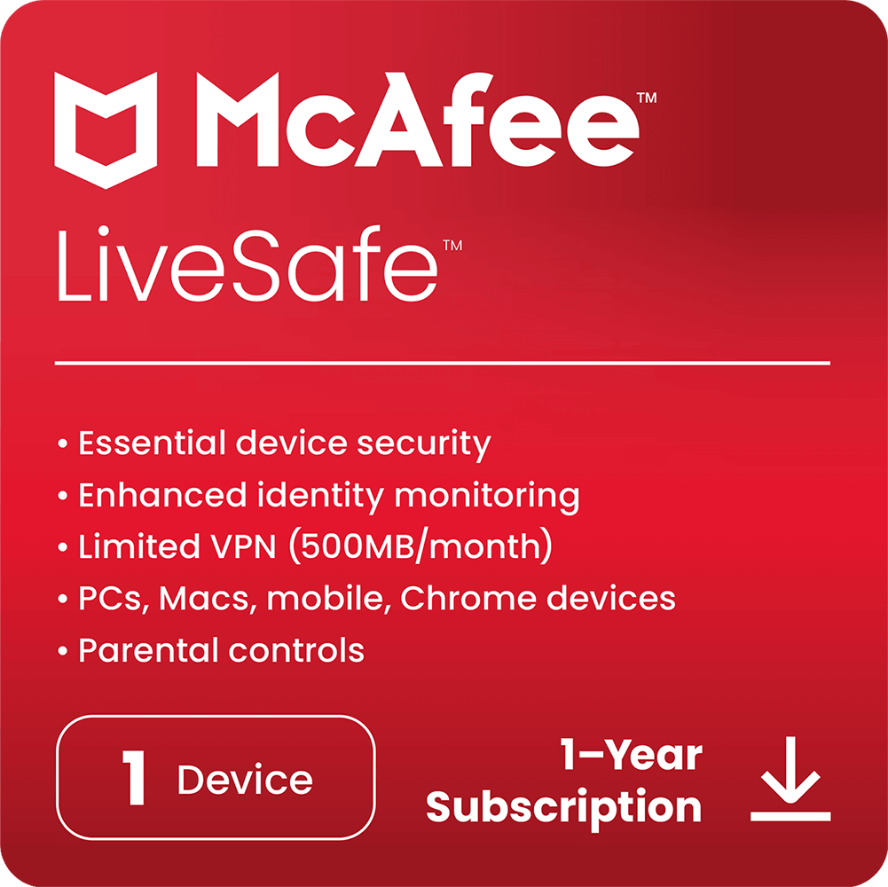 McAfee LiveSafe – 1 Gerät - 1-Jahres-Abonnement